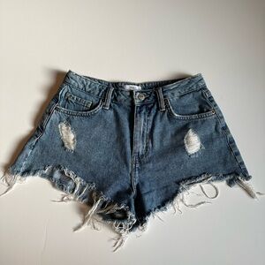 Forever 21 Blue Jean Shorts Distressed Cut-Off